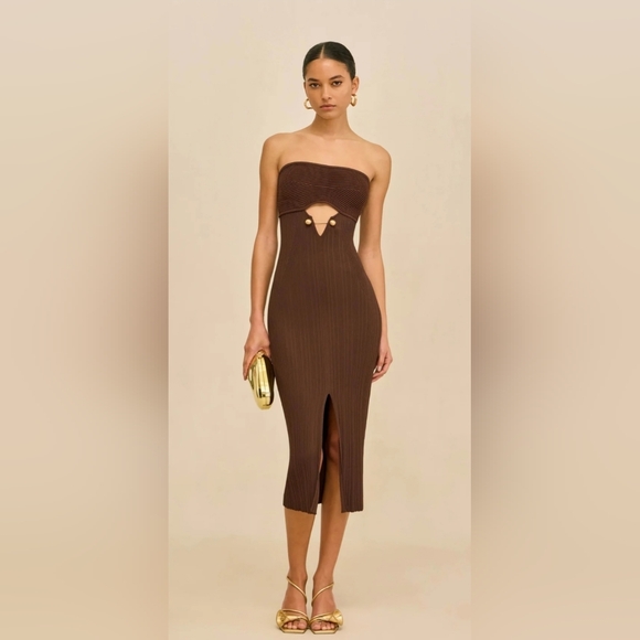 christy knit dress Cult Gaia Christy Knit Midi Dress in Forest Green
